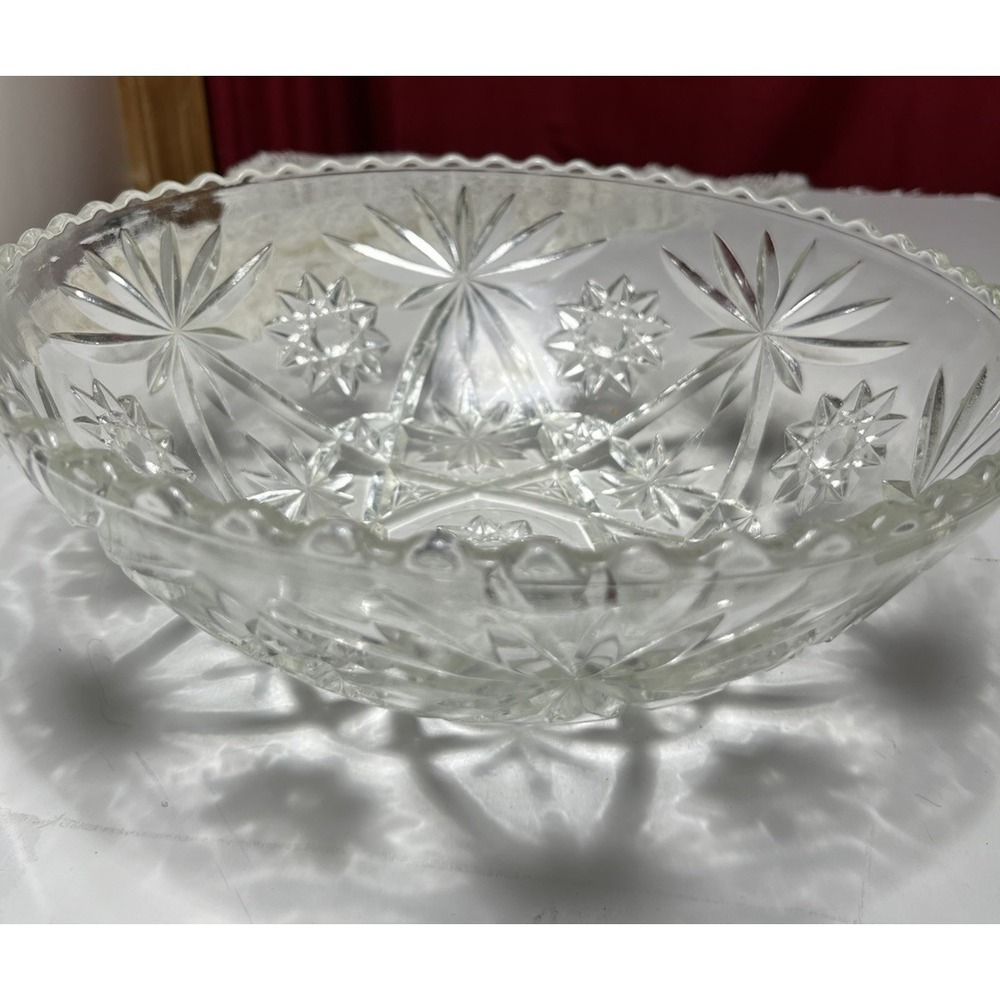 Vintage Anchor Hocking Star Of David Bowl‎ Large Serving Salad Fruit  10.75"x4"